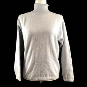 Dress Barn Cashmere Light Gray Turtleneck Sweater